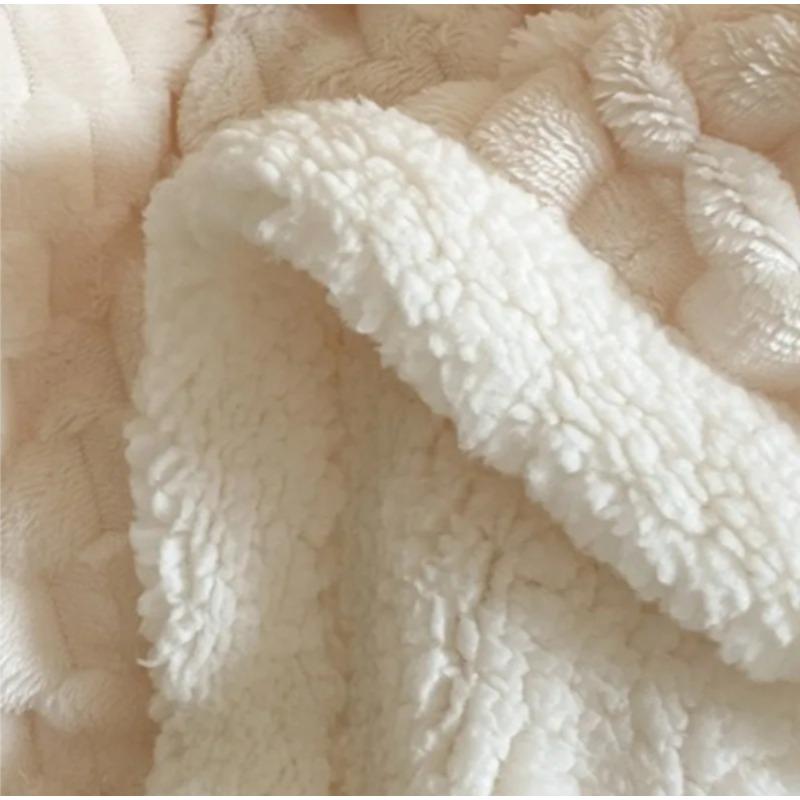 New 3D Shaped Jacquard Blanket Lamb Fleece Coral Fleece Double Sided Blankets Autumn Winter Seasons Warm Comfortable Nap Quilt