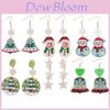 Fashion Snowman Bell And Christmas Tree Themed Earrings For Festive Women