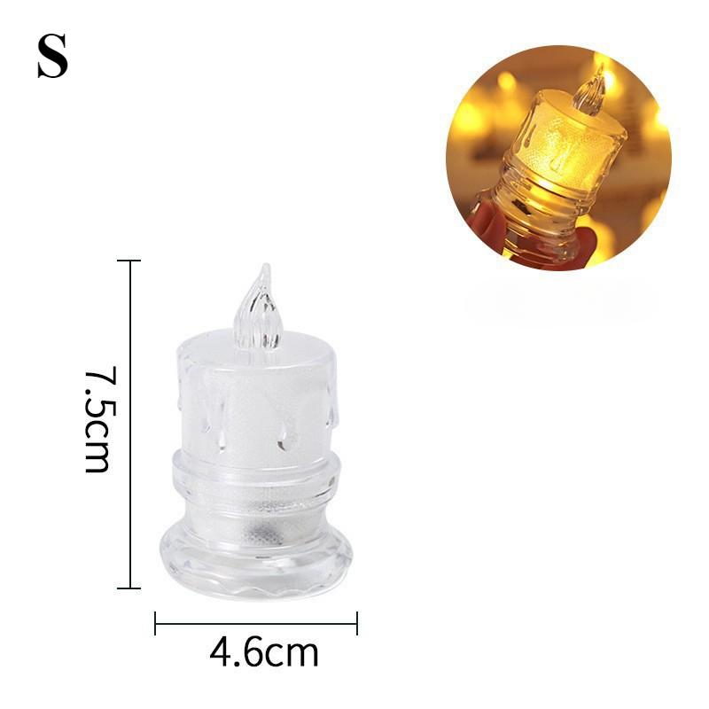 

1/2/4 шт. Светодиодные беспламенные свечи Светодиодные столбовые свечи Идеально подходят для Рождества Семейных посиделок Ужинов при свечах S-1PC белый