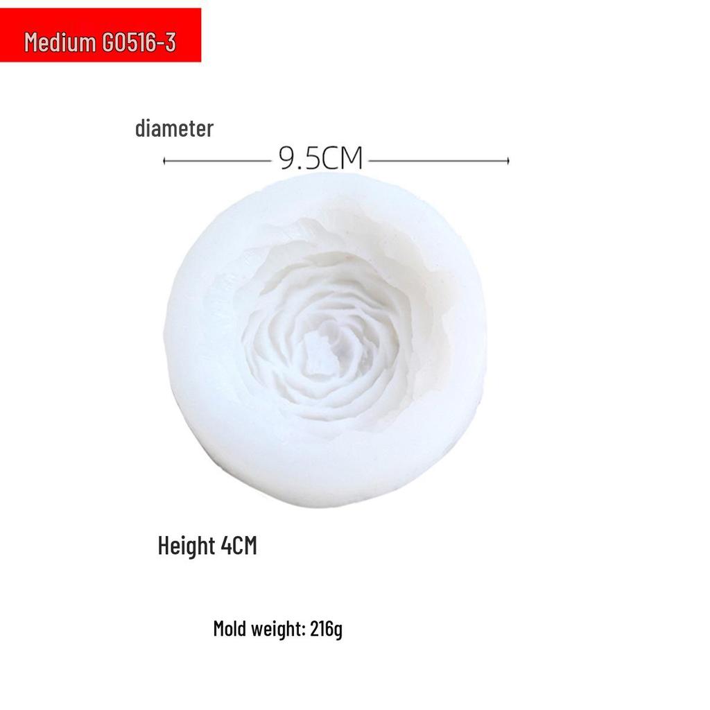 Peony Rose Silicone Candle Mold for Easy Demolding