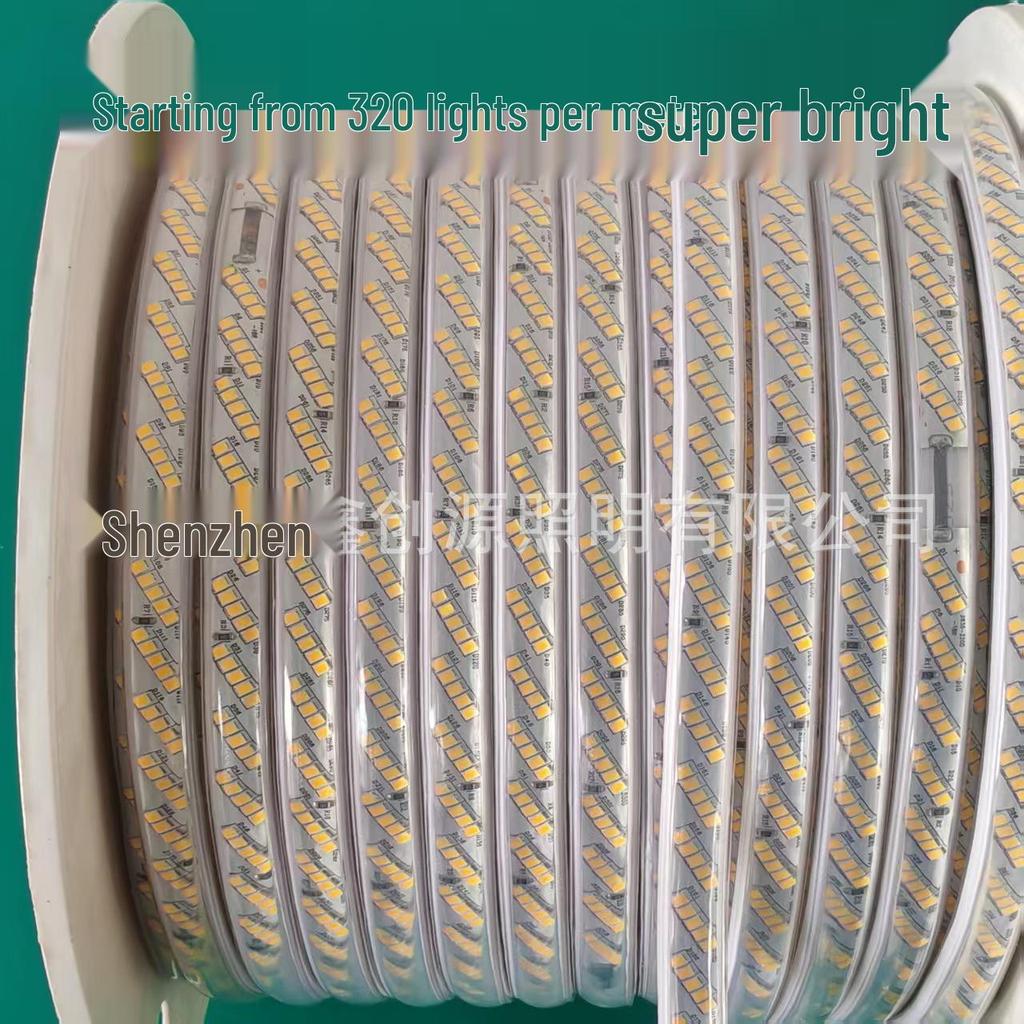 220V LED Strip Light - 320 Super Bright Waterproof LEDs for Outdoor Engineering and Tunnel Construction