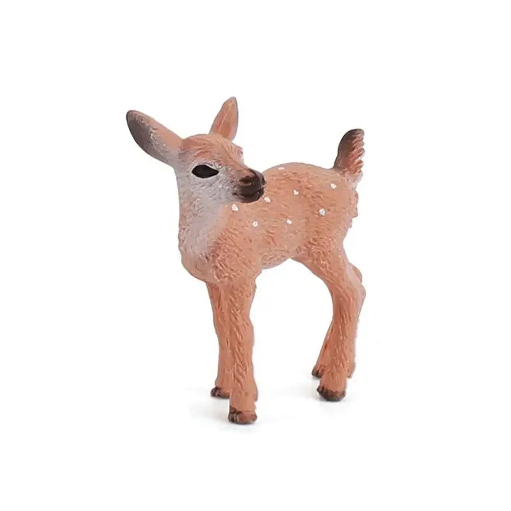 Simulated Mini Animal Models Cute Zoo Action Figure Deer Red Fox Squirrel Figurines Children Kids Toys Gift Collection Figures