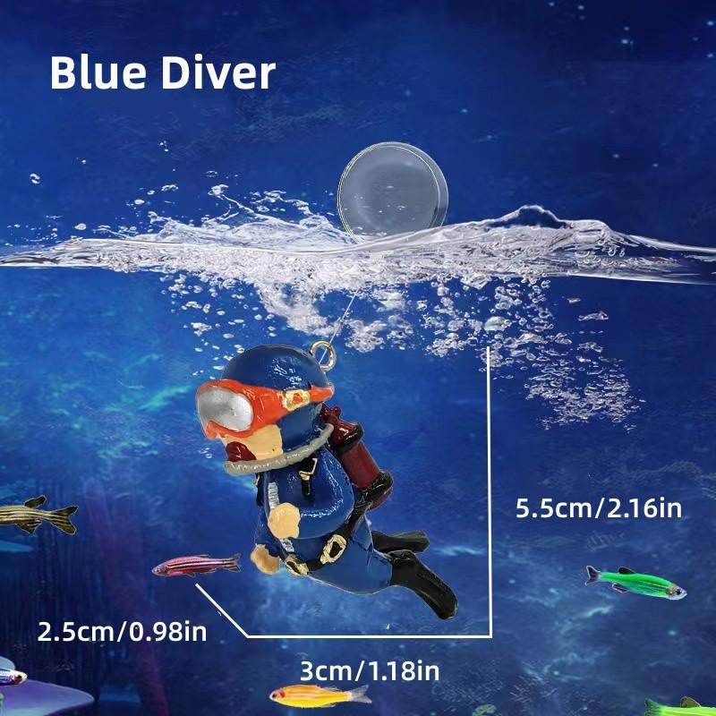 Fish Tank Decoration Luminous Green Mini Floating Diver Aquarium Ornaments Cute Small Floating Ball Aquarium Accessories Acuario
