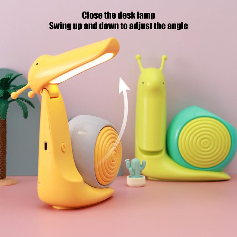Table lamp cartoon cute LED night light 2 in 1 snail pen holder table lamp USB charging cute animal snail table lamp