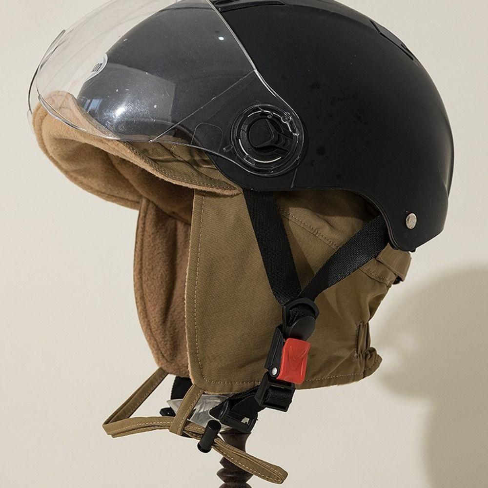 Lei Feng Cap Ear Protection Earflap Hat Windproof Thick Warm Bonnet Hat Winter Cap Solid Color Velvet Pilot Hat Running Cycling