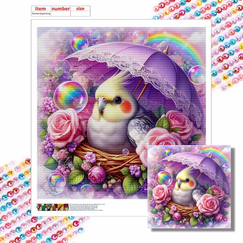 New Arrival 5D DIY Full Circle Diamond Painting "Cute Parrot" Embroidery Cross Stitch Home Decor Gift
