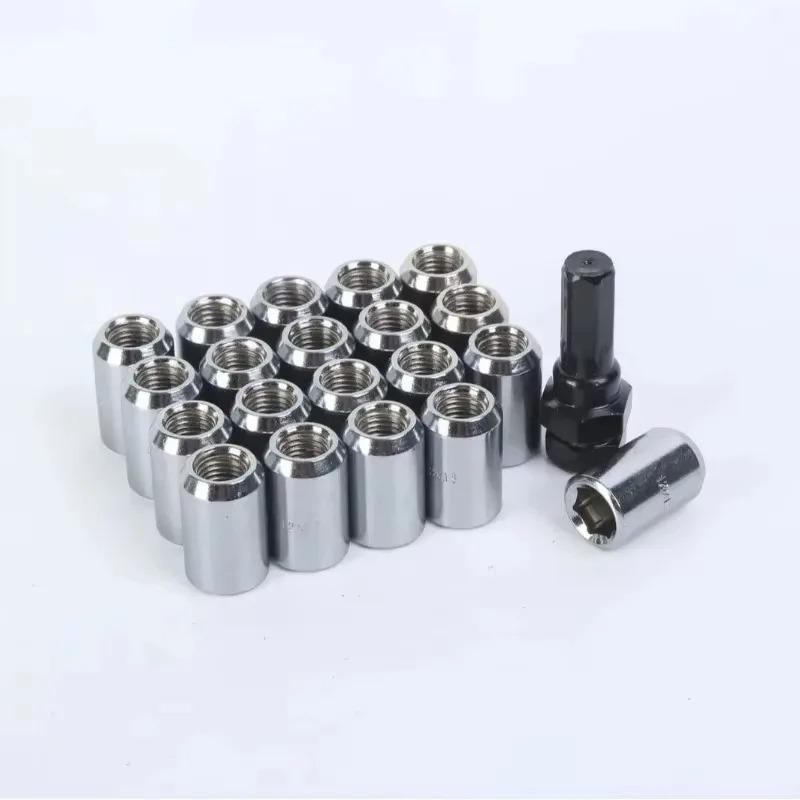 For Racing Lug Wheel Nuts Screw Aluminum Tuner Racing Lug Nut 20PCS M14*1.5 M12*1.5 Wheel Nuts Internal Hexagon Nut