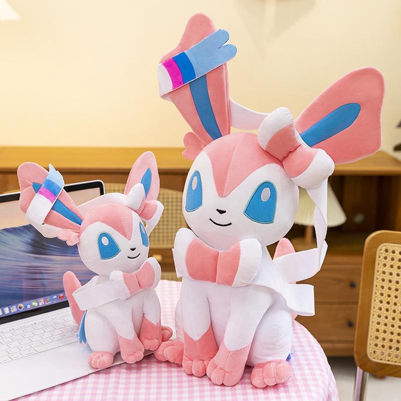 75CM Big Size Pokemon Sitting Sylveon Plushies Cartoon Anime Stuffed Comfortable Soft Doll Bolster Decorate Cushion Holiday Gift