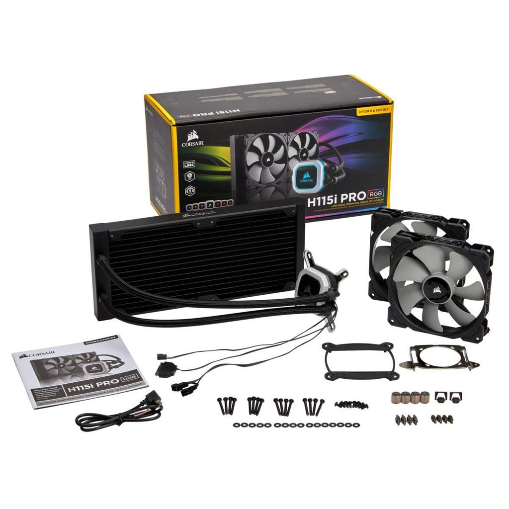 Corsair H115i PRO RGB Liquid CPU Cooler with Both Intel and FN1150 [Compatible AMD] CW-9060032-WW