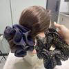 Maillard Autumn Dark Tone Four-Layer Large Intestine Scrunchie Bun Flower Hair Tie Versatile Hair Accessory