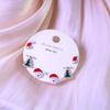 Christmas Series Santa Claus & Tree Stud Earrings for Students, Red