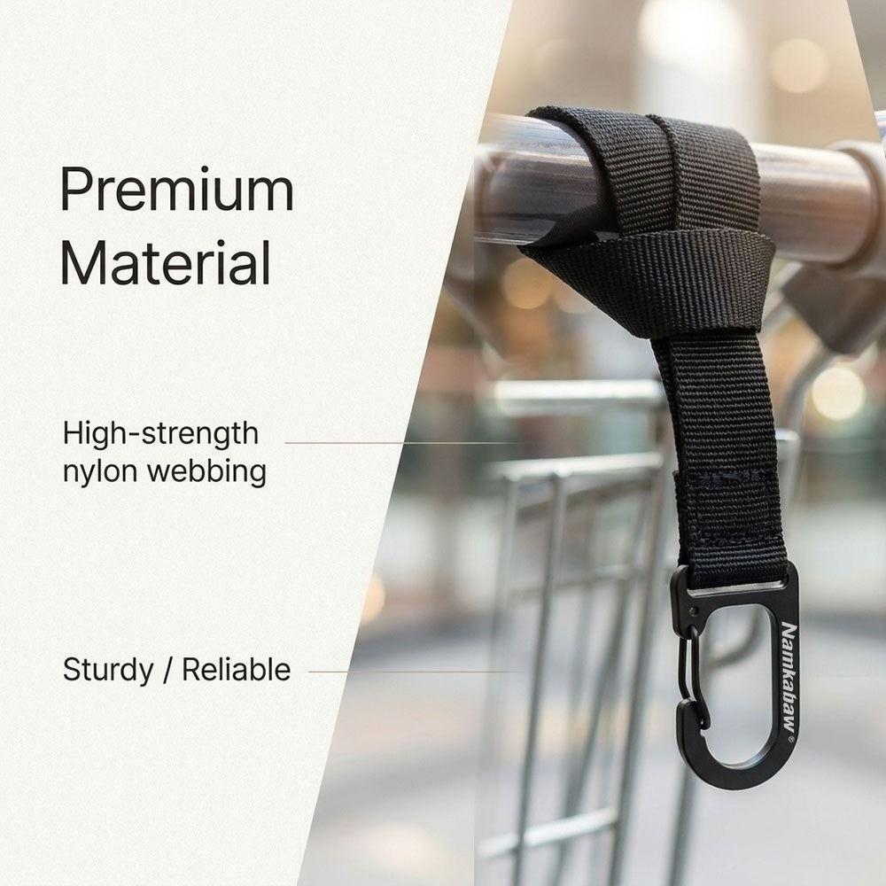 2pcs Multifunctional Webbing Spring Snap Hook Black Hanging DIY Backpack Keychain for Electric Bike