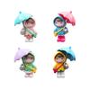 Set of 4 Cartoon Umbrella Girl Car Dashboard Decor Resin Sculpture Ornament For Auto Interior Decoration And Gift Giving