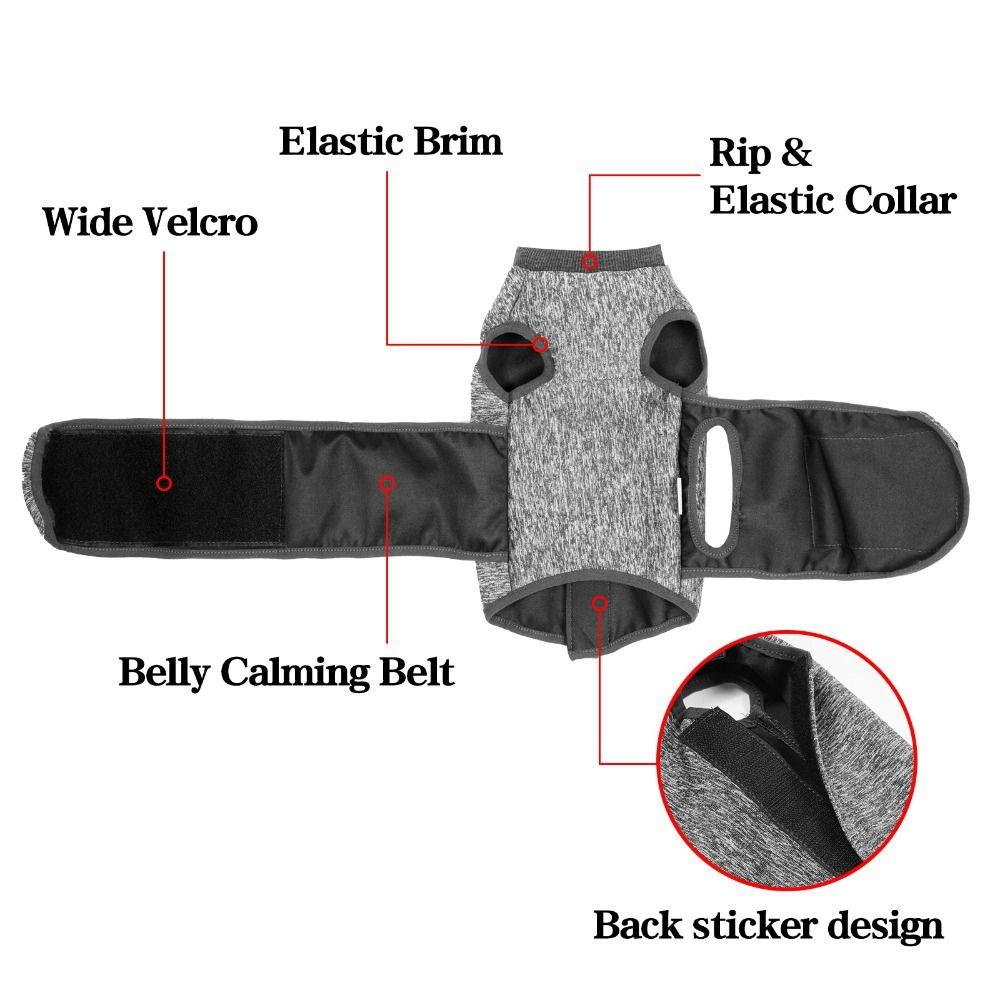 Pet Coat Self-Adhesive Anxiety Jacket Adjustable Post Operative Wrap Shirt Anxiety Vest Stress Relief