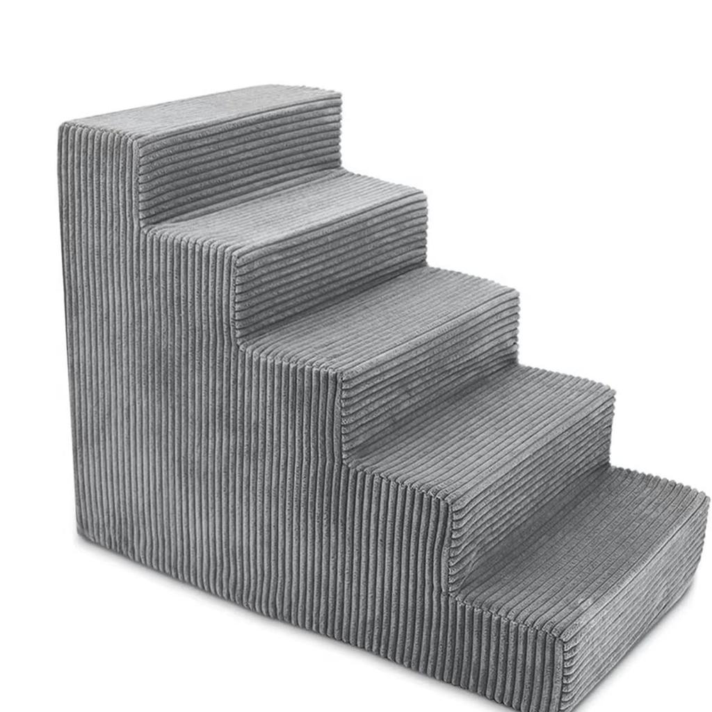 Pet Ladder for Dogs - Five-Layer Striped Sofa & Bed Steps with Sponge, Right Angle Design