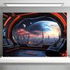 Futuristic Spaceship Cockpit Planet View Sci Fi Cityscape Tapestry Wall Hanging For Bedroom Gamer Room Decor Space Art Printhome