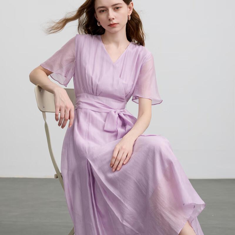 Sancai Women's 2025 Summer Lyocell Flowy A-Line Long Dress