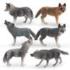 Simulation Animal World Growling Wolf Little Gray Wolf Arctic Wolf Children'S Cognitive Model Static Ornament Toy
