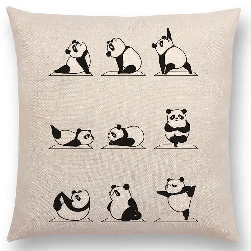 Mais Novos Animais Yoga Estampas de Desenho Animado Engraçadas Capa de Almofada Alpaca Coelho Dachshund Bull Terrier Hipopótamo Cães Panda Capa de Almofada para Sofá