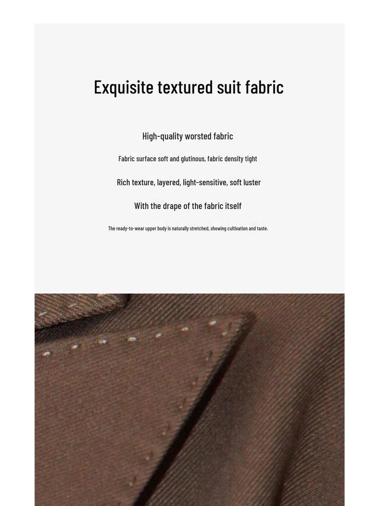 Women's Dark Brown Lyocell Blazer with Wide-Leg Pants Three-Piece Business Set