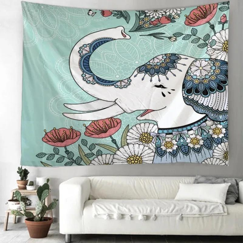 Wanddekoration Zuhause Wandteppich Elefantenmalerei Muster Hintergrund Büro Wohnzimmer Wandteppich