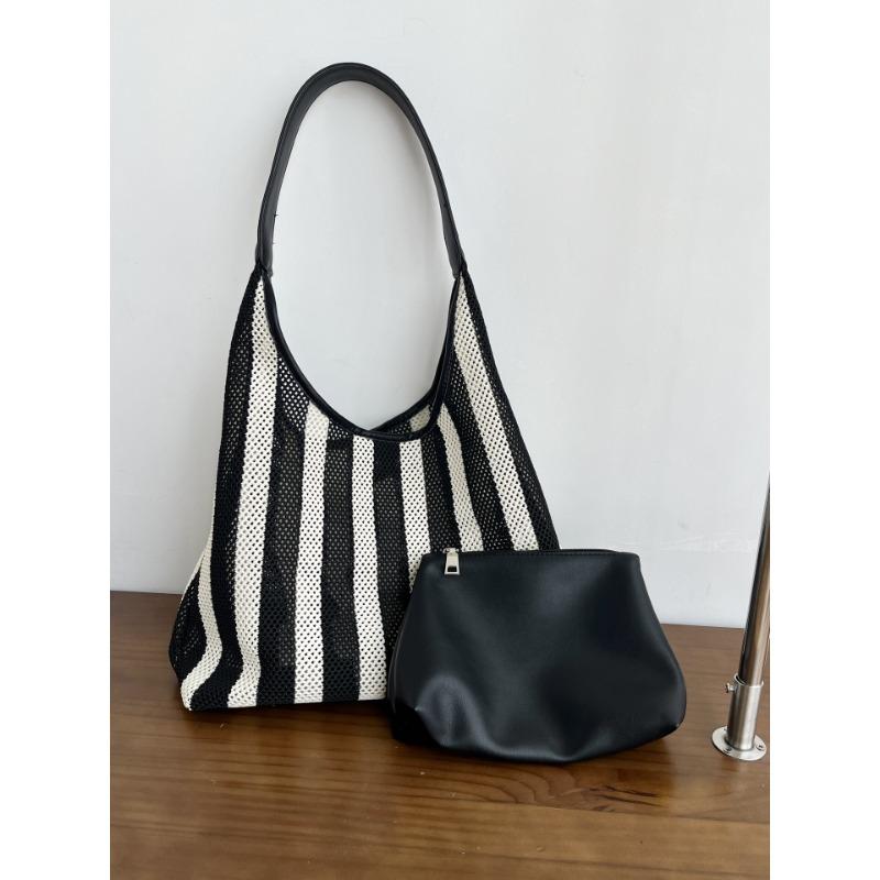 

Одноплечная сумка-подмышка для женского повседневного и непринужденного стиля. Сумка-тоут большой вместимости чёрный