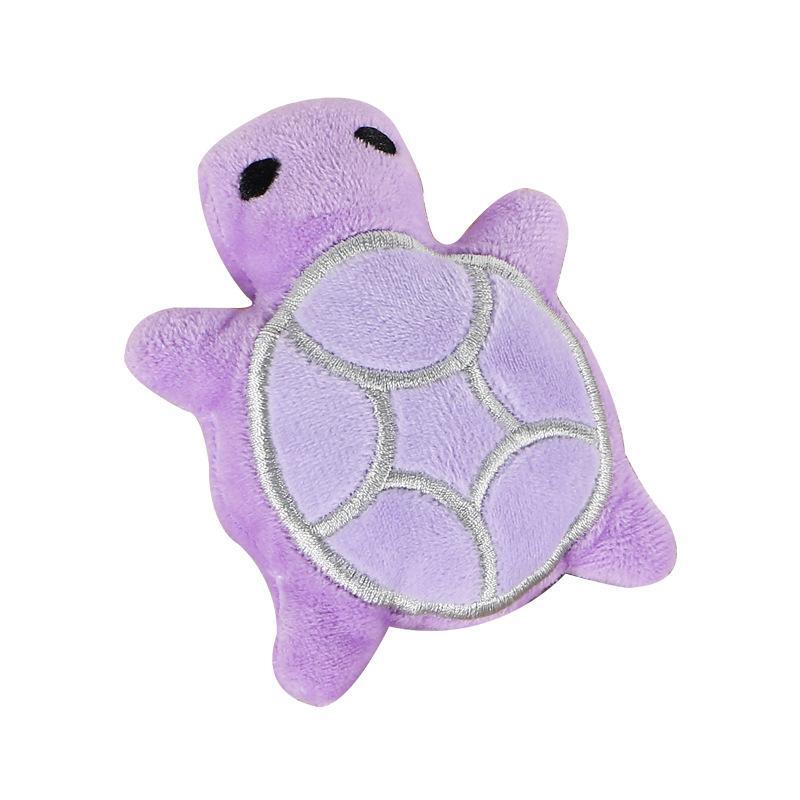 Mini Turtle Shaped Dog Squeaky Plush Toy Cute Soft Non-Toxic Teething Chew Toy Ideal for Puppy Daily Play Use