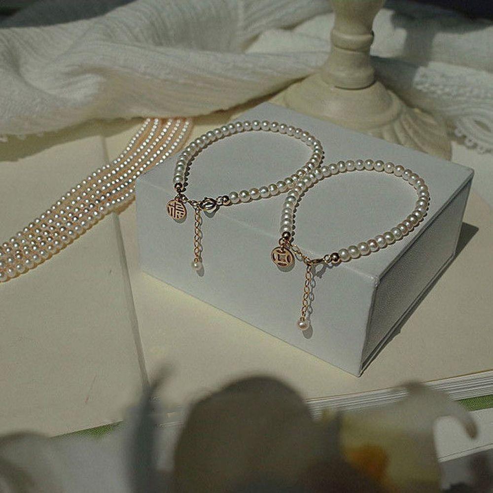 Fashion Baroque Temperament Women Bracelet Pearl Pendant Good Luck Hand Chain Korean Style Bracelet