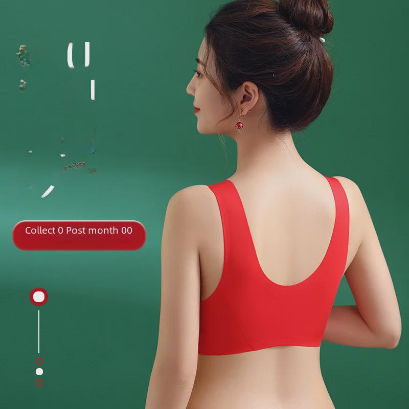 Bright Red Seamless Zodiac Bra: Wireless and Supportive for the New Year