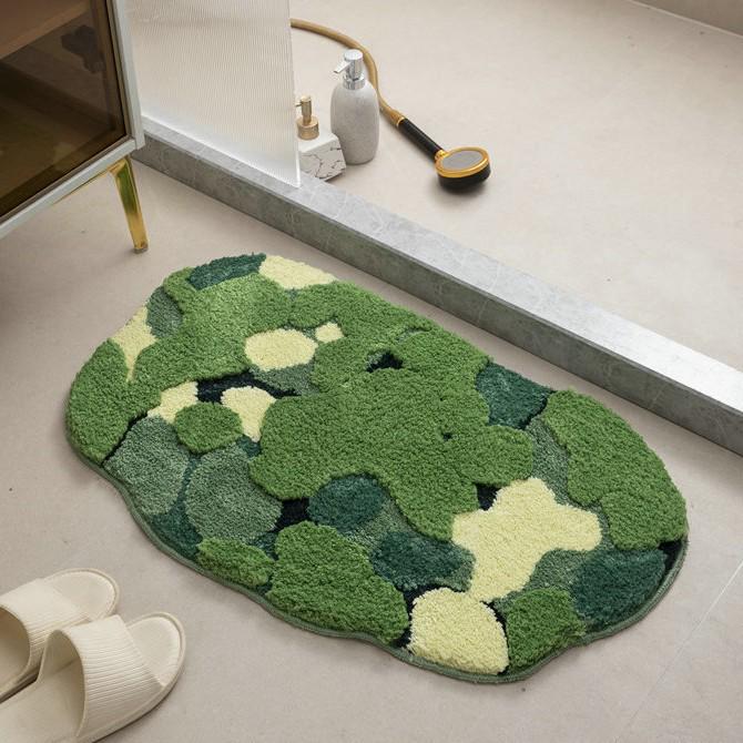 Green Moss 3D Soft Pile Bedroom Floor Mat