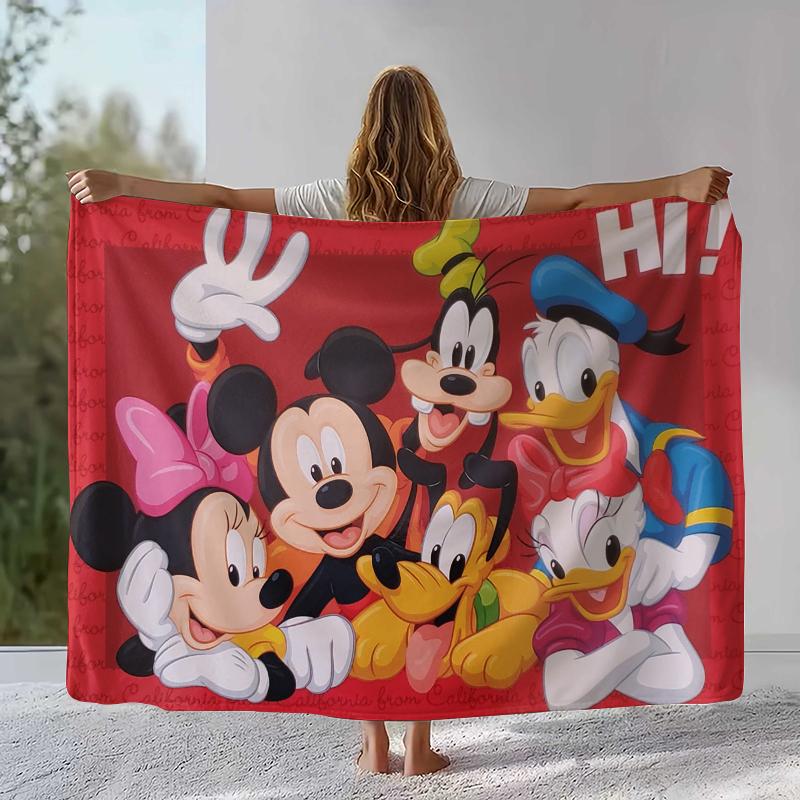 Cartoon Mickey Minnie Mouse Donald Duck Flannel Blanket,Ultra Soft Warm Plush Throw for Home Bedroom Bed Sofa Cover Office gift