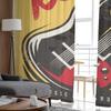 Impreza Muzyki Rockowej Plakat Retro Szyfonowe Przezroczyste Zasłony do Dekoracji Salonu Sypialni Kuchni Zasłony Woalowe Tiulowe