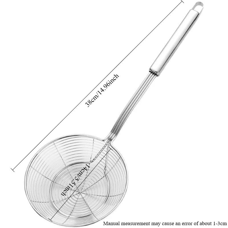 

Stainless Spider Strainer Skimmer Stainless Steel Strainer Ladle Frying Spoon with Handle for Kitchen Deep Fryer, Pasta, Noodle