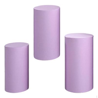 3 Pieces Cylinder Plinth Covers,Cylinder Dessert Pedestal Covers Display Box Stand