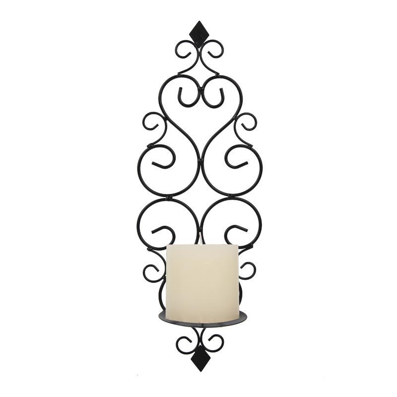 Iron Candle Sconce Holder Set of 2 Hanging Wall Mounted Pillar Candle Sconces Holder,Wall Sconces Decor for Bedroom Dining Room