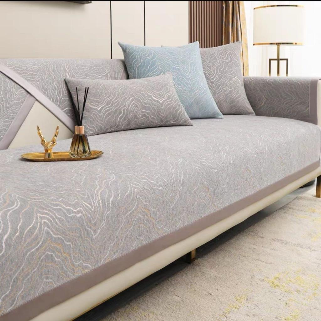 Chenille Sofakissen Vier Jahreszeiten Universal Rutschfestes Kissen Modern Leichter Luxus High-End Sofa Handtuch Sofabezug Vollbezug Stoff