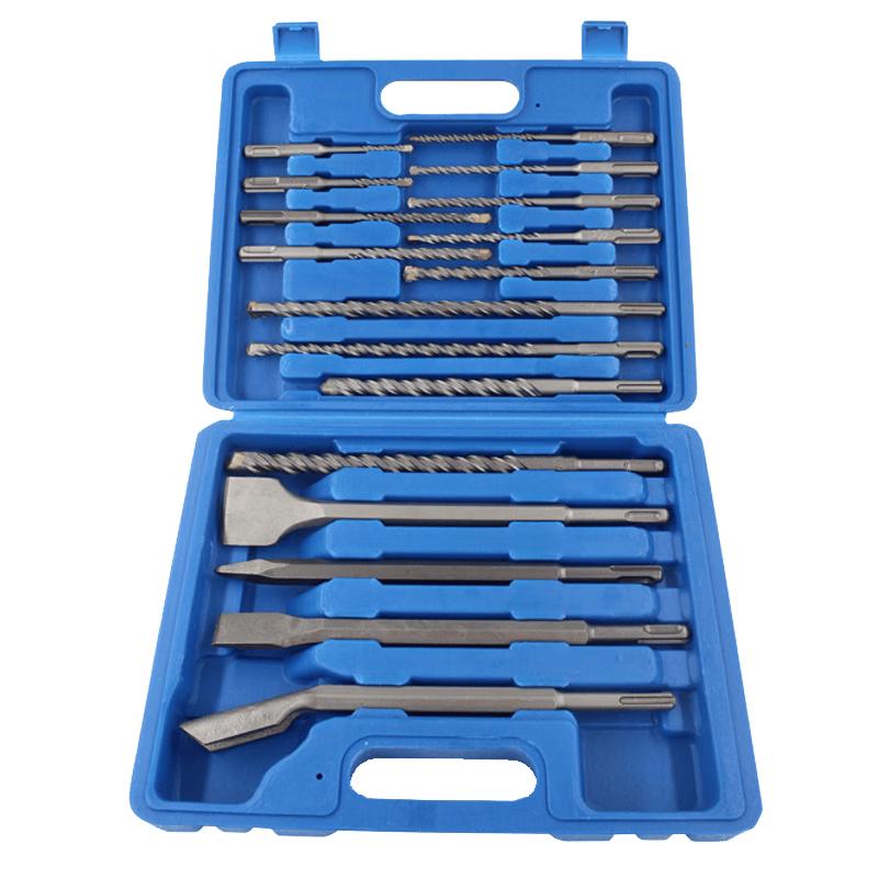 Bingyu BJyl-243 17-Piece Rotary Hammer Drill Bit and Chisel Set