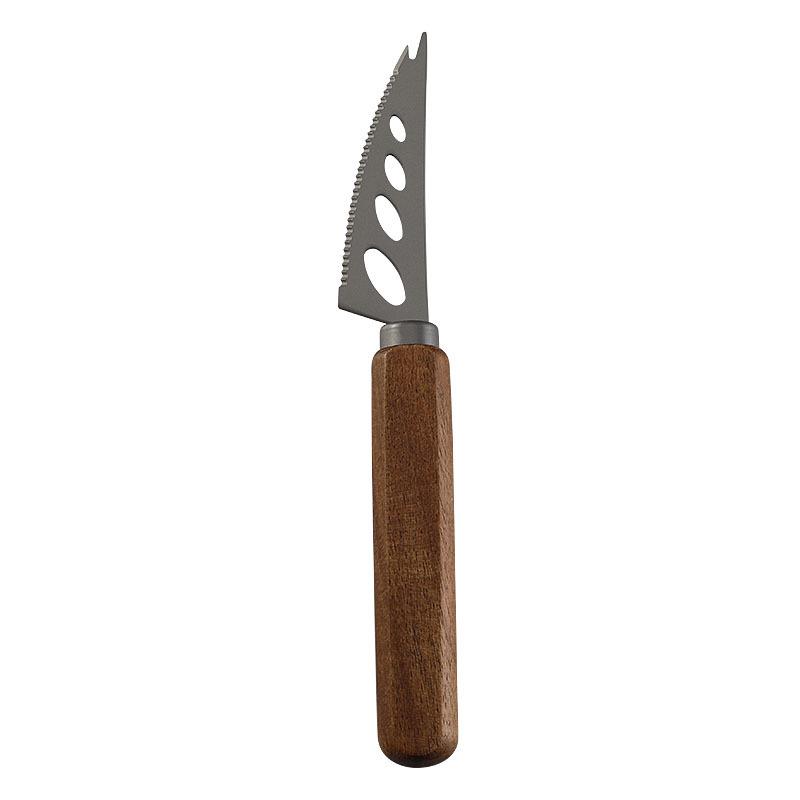 

Stainless Steel Titanium Coated Cheese Knife Set with Acacia Wood Handles (Includes Butter Scraper, Steak Knives, and Forks)