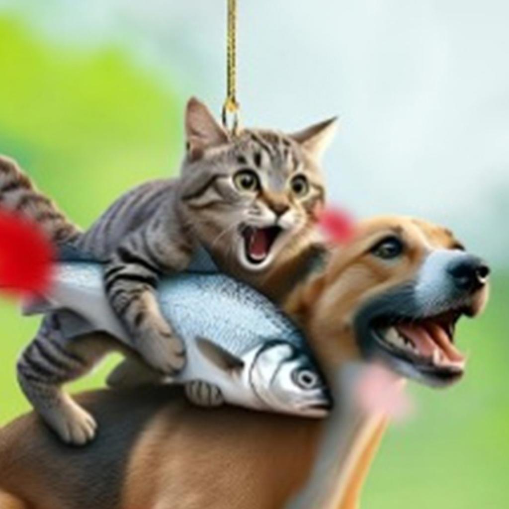 Yousheng Hanging Ornament Funny Animal Pendant with Lanyard Easy To Hang Realistic Design 2D Car Rearview Mirror Pendant