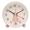 Round Cute Cartoon Animal Clock 4.5-inch Alarm Clock for Children and Students Bedside Silent Sweep Second Night Light