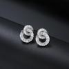 Exquisite Luxury Geometric Stud Earrings with Zircon Rhinestones for Women