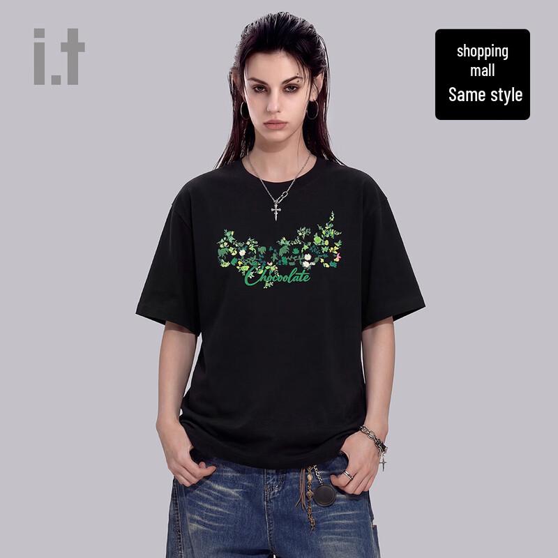 

CHOCOOLATEi.t Unisex Cotton Vine Print Short Sleeve T-Shirt M