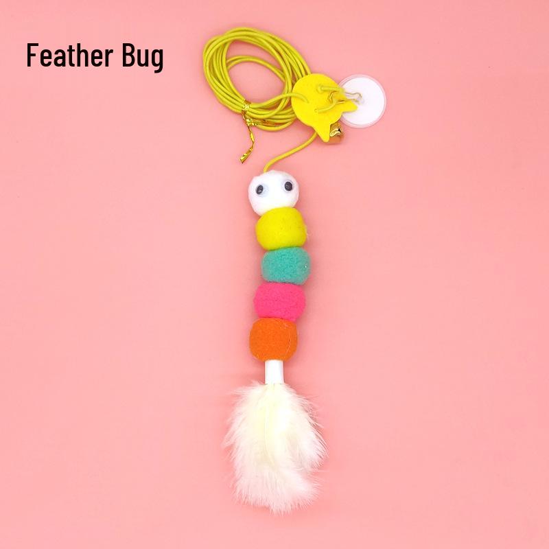 

Подвесная эластичная игрушка для кошек в виде мышки с перьями и колокольчиком