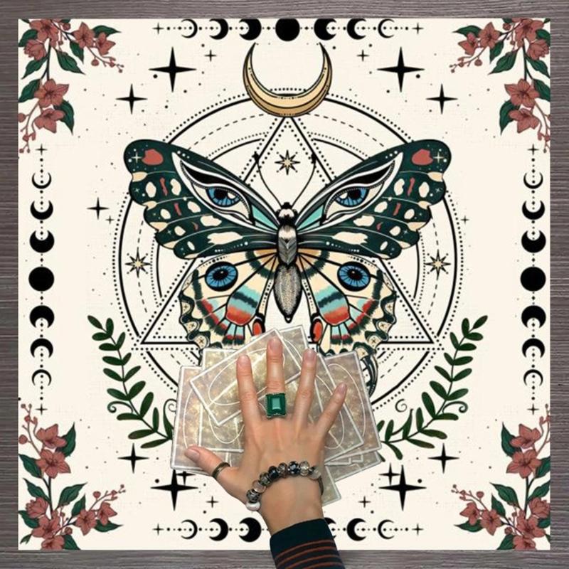 Konstelacje Wzór Tarot Obrus Motyl Fazy Księżyca Gobelin Gra Planszowa Szczęście Tkanina Ołtarzowa Tło Gobelin