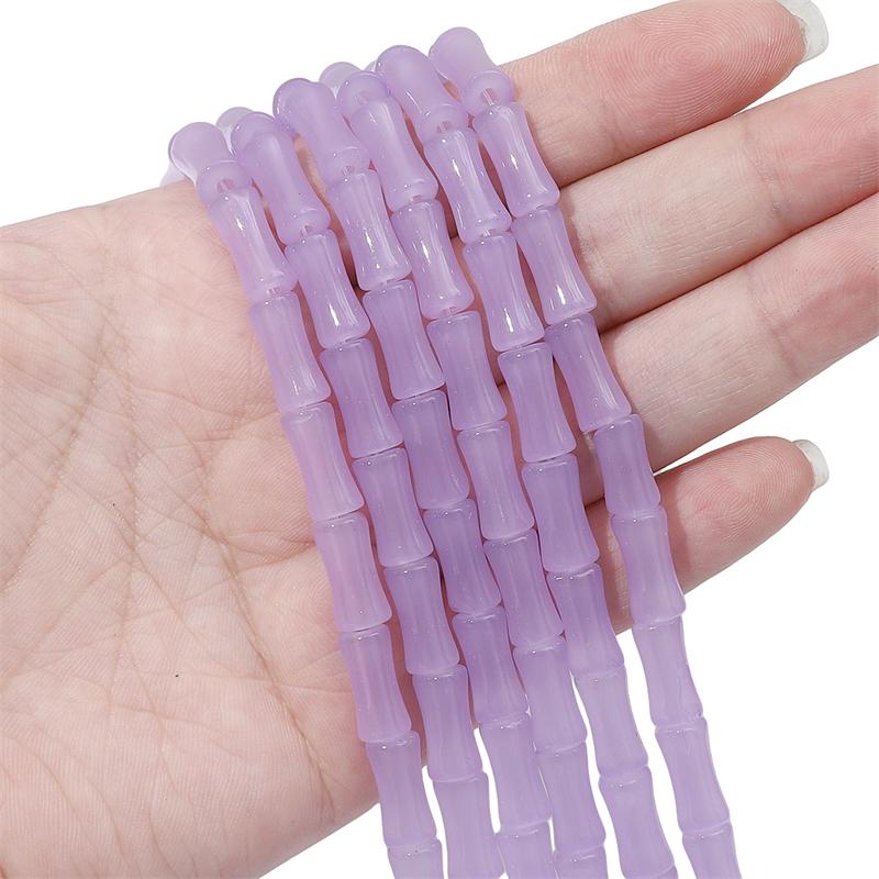 

20 шт., хрустальные стеклянные бусины, имитация нефрита, прямое отверстие, бамбуковое соединение, свободные бусины-разделители для изготовления ювелирных изделий, браслет, ожерелье ярко лаванды