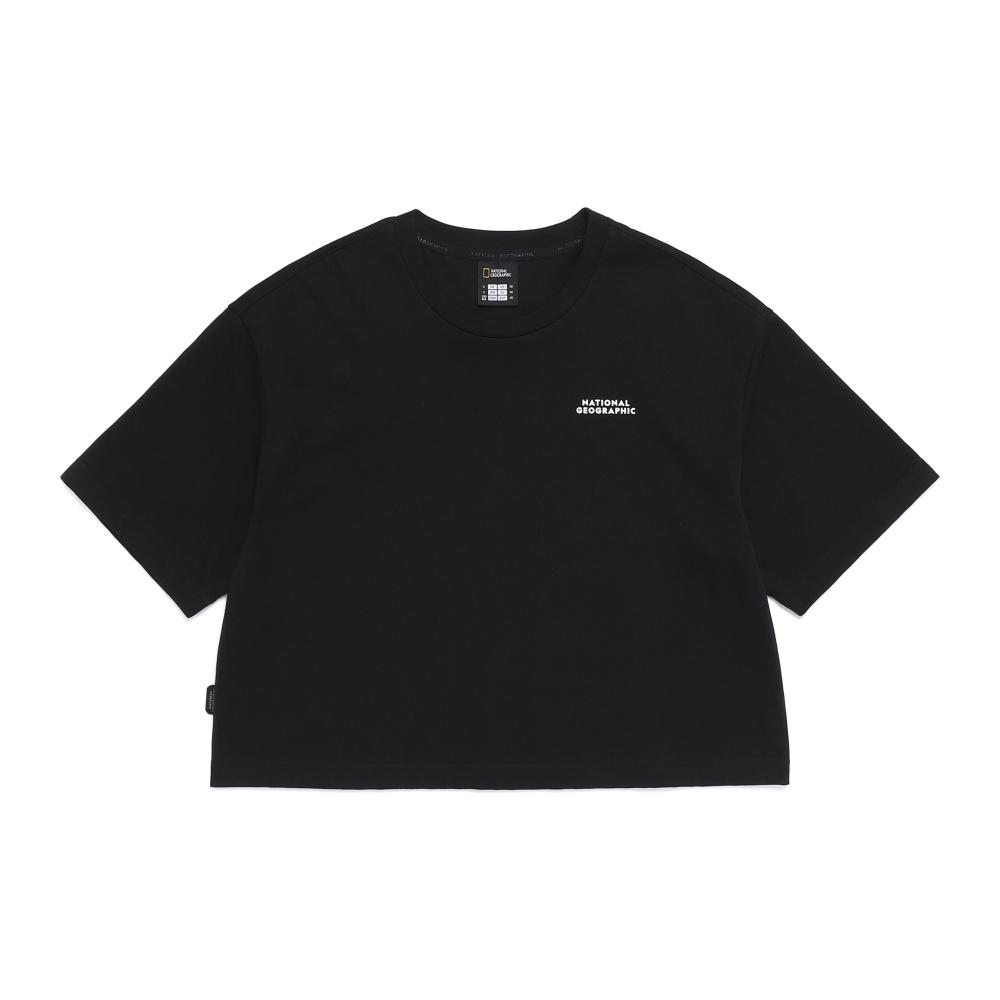 NATIONALGEOGRAPHIC N262Wts060 Women'S Ratel Regen Oversized Crop Short Sleeve T-Shirt Black