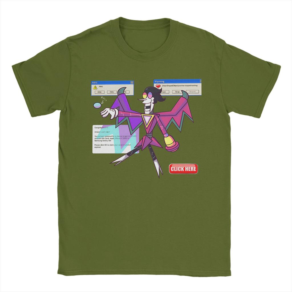 Vintage T-shirt Deltarune Spamtom Neo Bomulls T-shirts Mode T-shirt för Män Sommar Y2K Basic Casual Kortärmade T-shirts