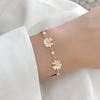 Creative Design Pull Yellow Adjustable Zircon Bracelets for Women Charm Gold Color Stainless Steel Chains Bangles Party Jewelry