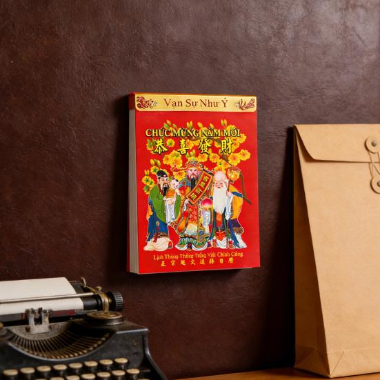 Calendario da Parete Vietnamita 2026 Anno del Cavallo Calendario Vietnamita Asiatico Festa di Primavera Calendario da Appendere a Parete per Decorazione del Capodanno Lunare