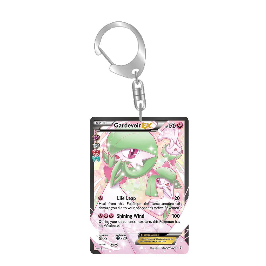 Anime Cartoons Acrylic Key Buckle for Mew Raichu Starly Braixen Skitty Eevee Evolutions Team Rocket Self-Made Card Key Ring Gift